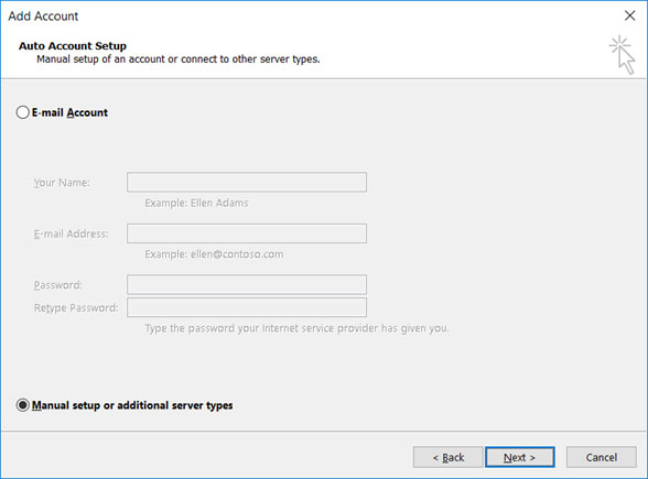 Setup ICA.NET email account on your Outlook 2013 Manual Step 2
